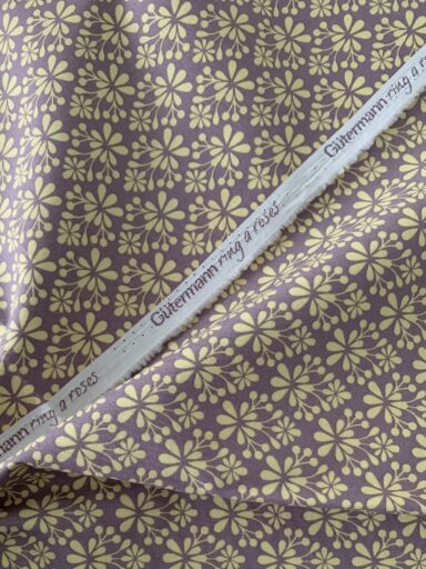 Tissu coton Gütermann parme et jaune – Image 2