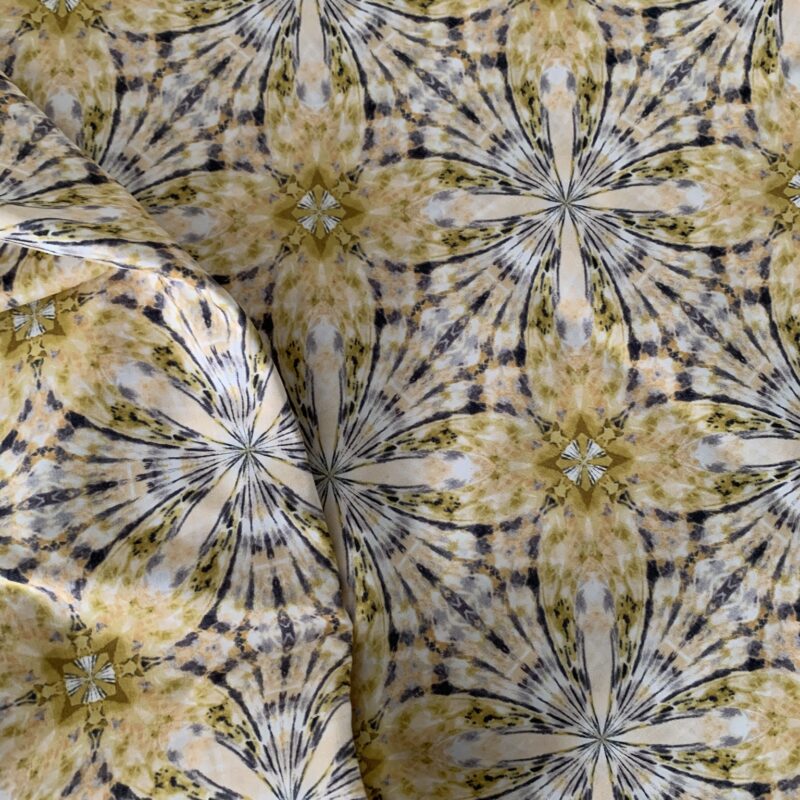Tissu coton Gütermann rosace jaune