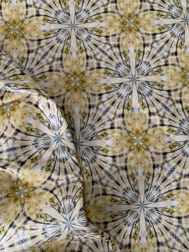 Tissu coton Gütermann rosace jaune