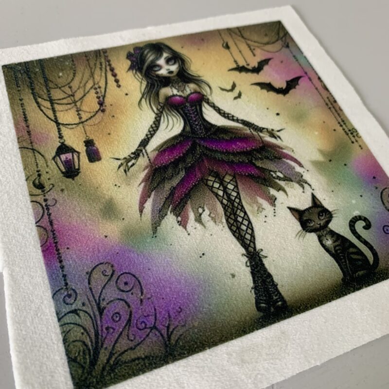 Coupon illustré velours fille gothique