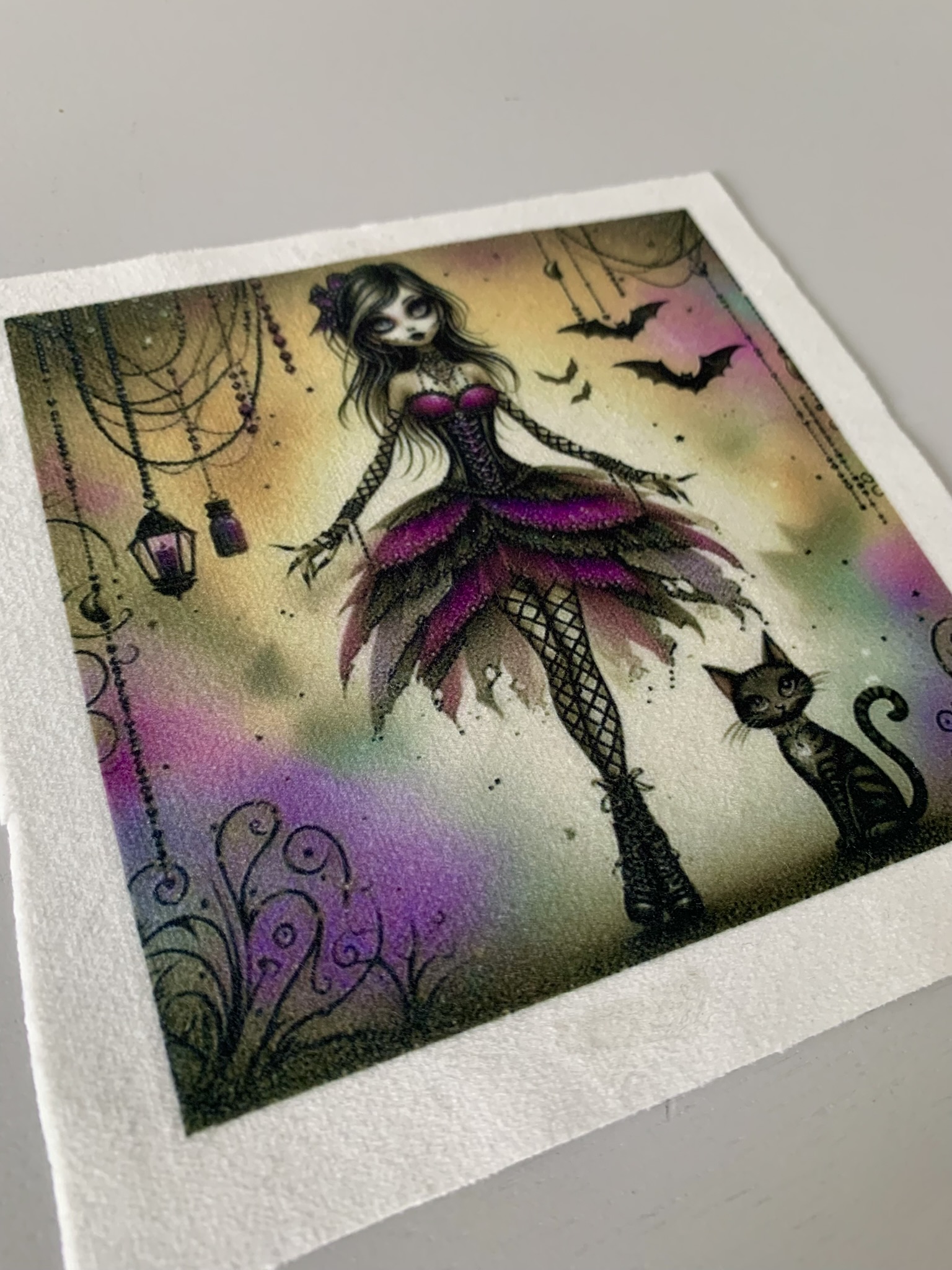 Coupon illustré velours fille gothique