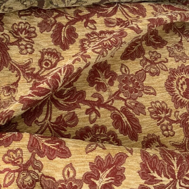 Tissu ameublement jacquard velours fleuri