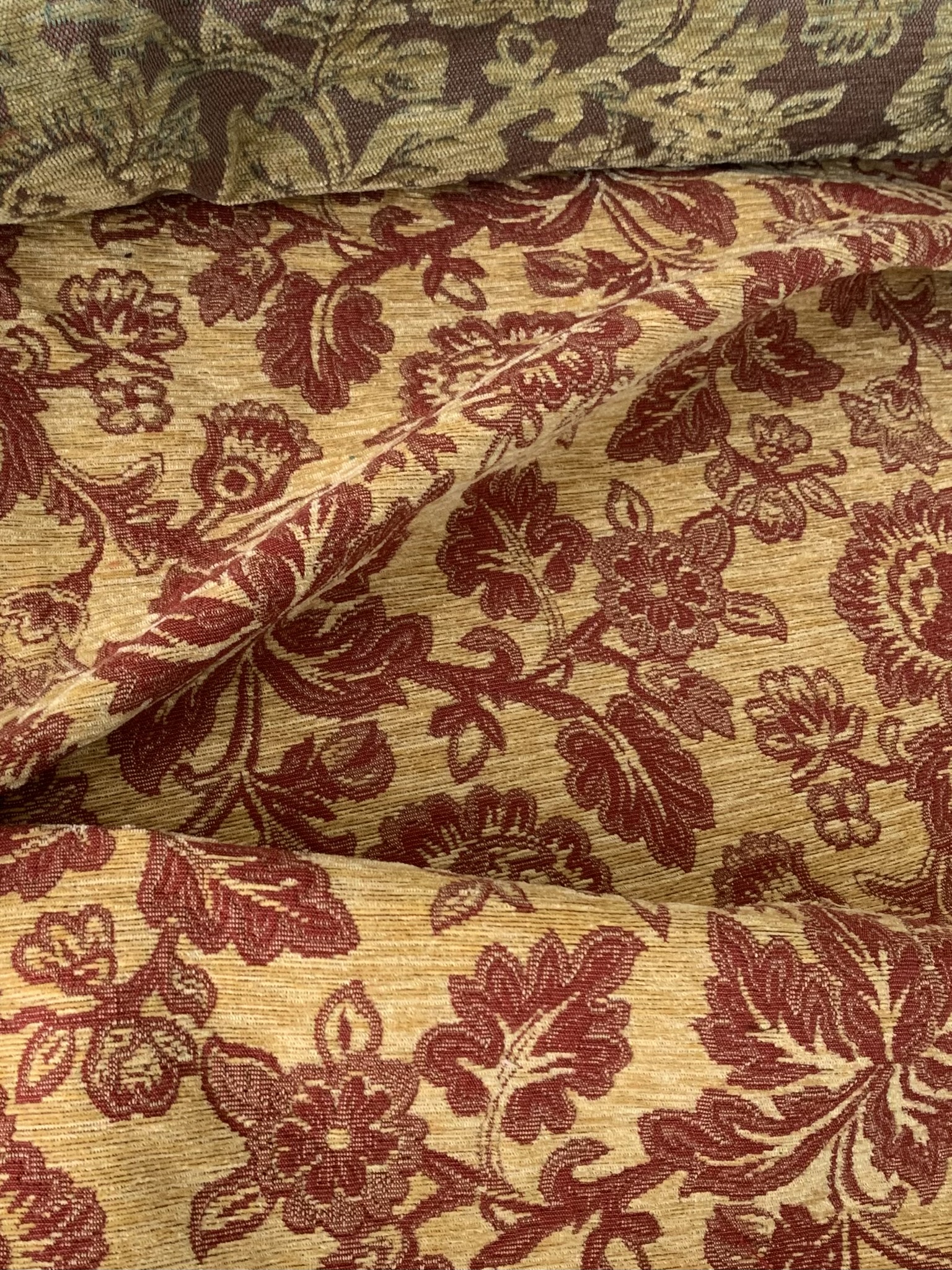 Tissu ameublement jacquard velours fleuri