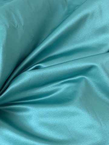 Tissu satiné bleu turquoise grande largeur