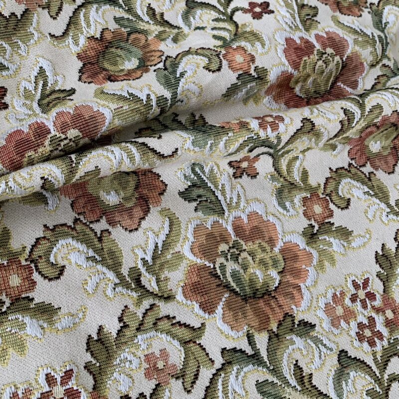 Tissu jacquard Gobelin motifs fleuris