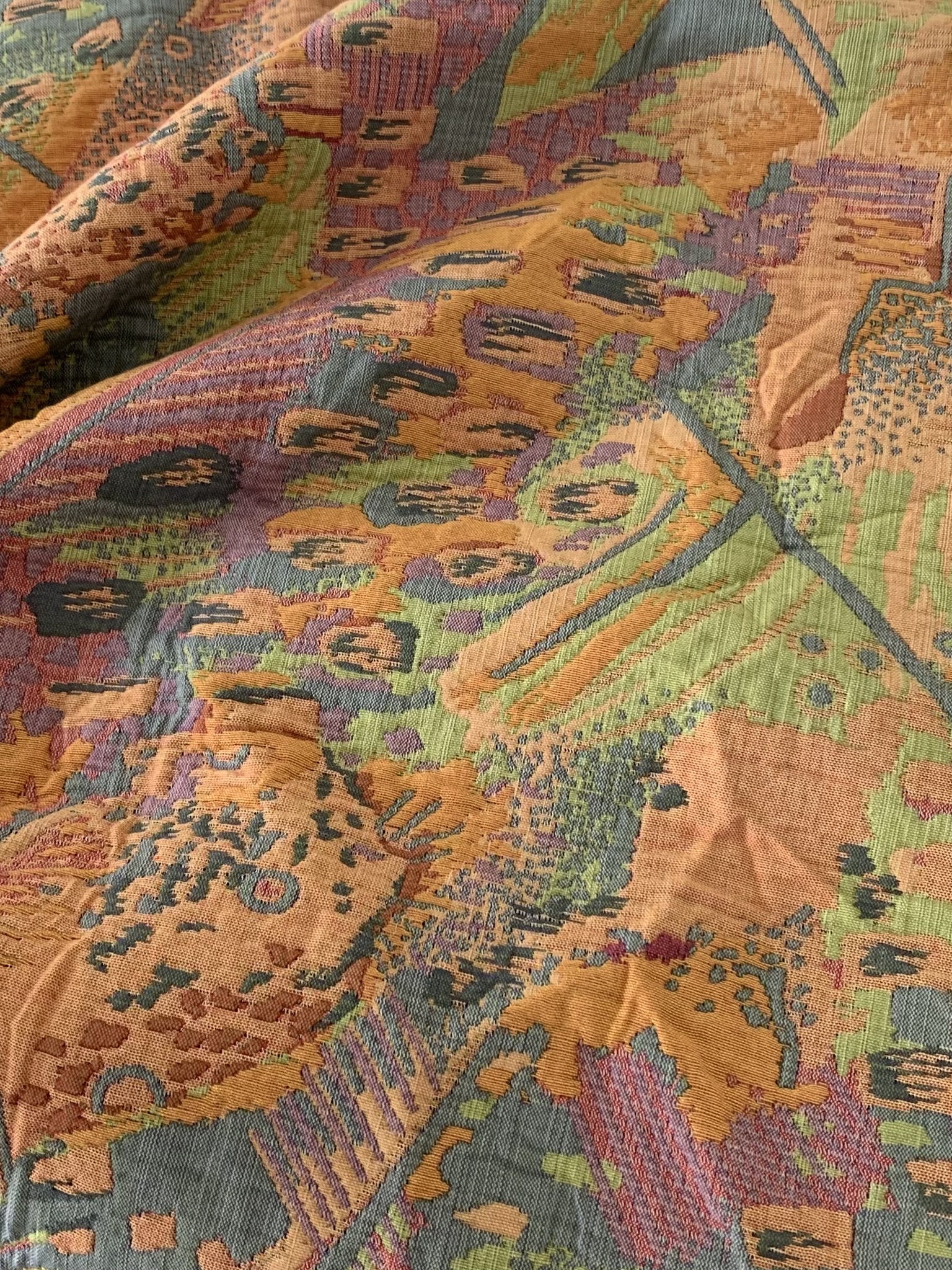 Tissu ameublement Gobelin double face multicolore