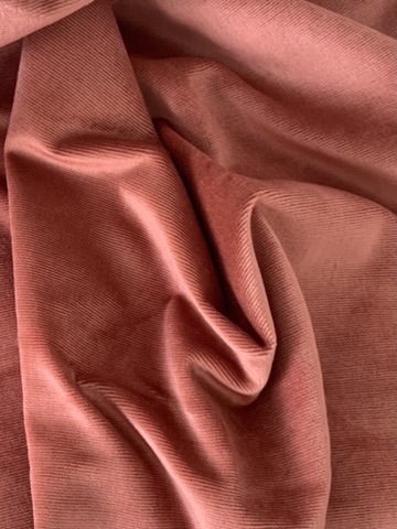 Tissu velours ameublement vieux rose