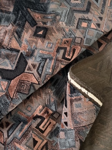 Tissu velours ameublement motifs géométriques – Image 2