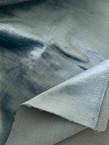 Tissu velours ameublement bleu glacier – Image 2