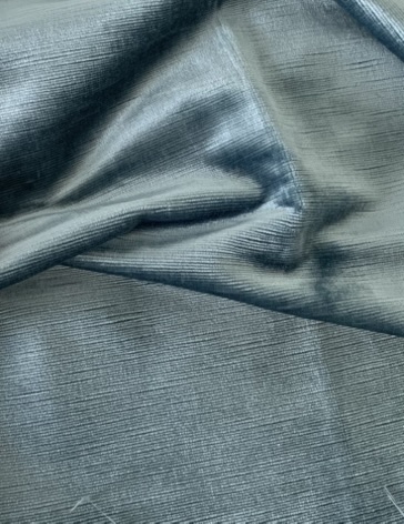 Tissu velours ameublement bleu glacier