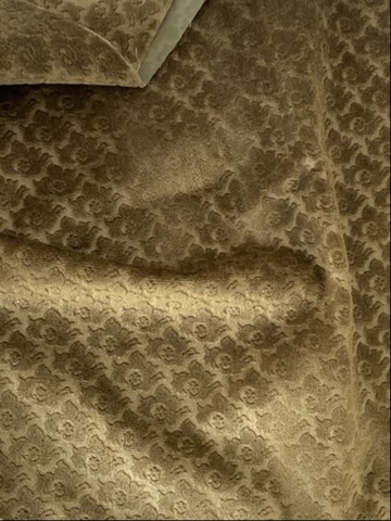 Tissu velours ameublement vert olive relief – Image 4