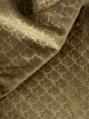 Tissu velours ameublement vert olive relief – Image 3