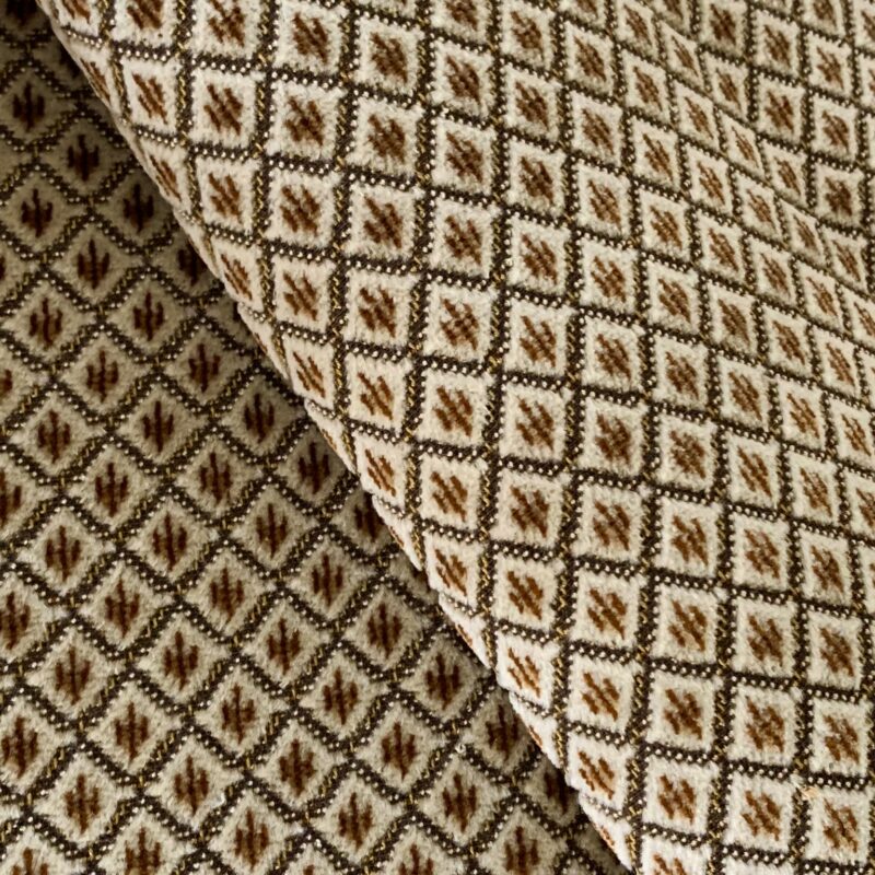 Tissu tapissier losanges beige velours