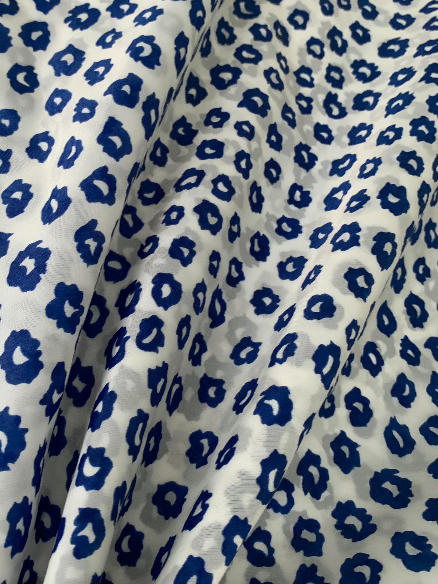 Tissu doublure polyester tacheté bleu – Image 2