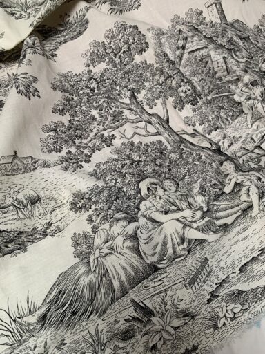 Tissu toile de Jouy "Les Beaux Jours"