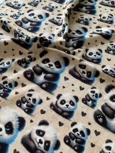 Tissu jersey de coton petit panda