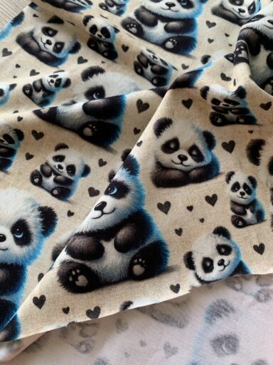 Tissu jersey de coton petit panda – Image 2