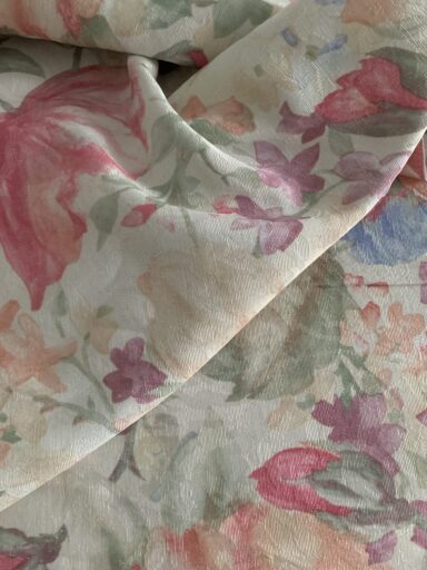 Tissu ameublement fleurs pastels