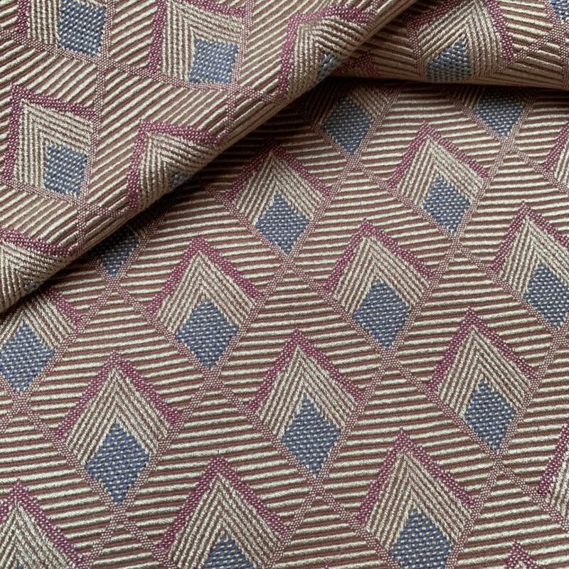 Tissu ameublement jacquard losange bronze
