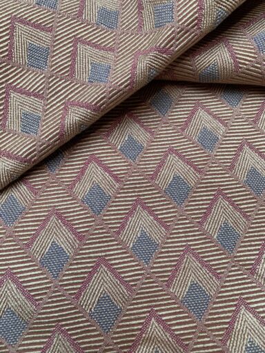 Tissu ameublement jacquard losange bronze