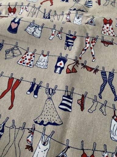 Tissu toile de coton effet lin motifs vêtements – Image 4