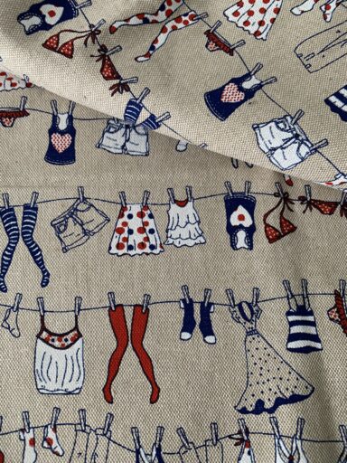 Tissu toile de coton effet lin motifs vêtements – Image 2