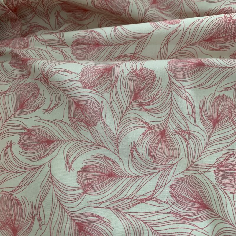Tissu coton imprimé plumes de paon