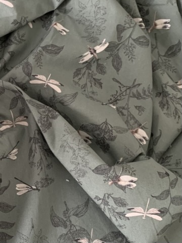 Tissu coton bio libellules