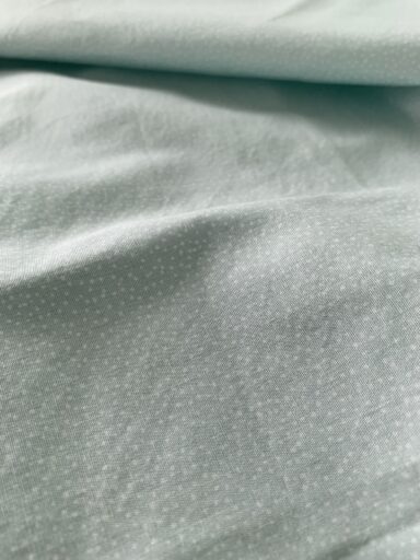 Tissu coton menthe pois blancs – Image 3