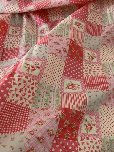 Tissu coton imprimé patchwork romantique – Image 4