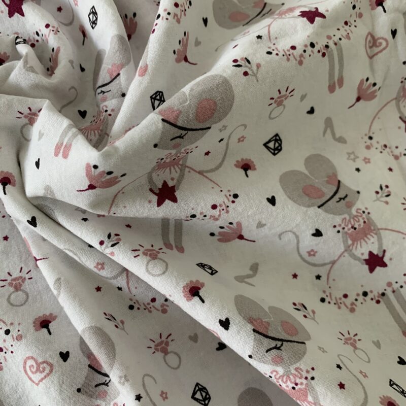 Tissu coton petites souris danseuses