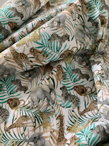 Tissu coton animaux de la savane