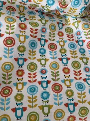Tissu coton imprimé hiboux – Image 3
