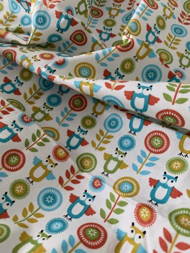 Tissu coton imprimé hiboux