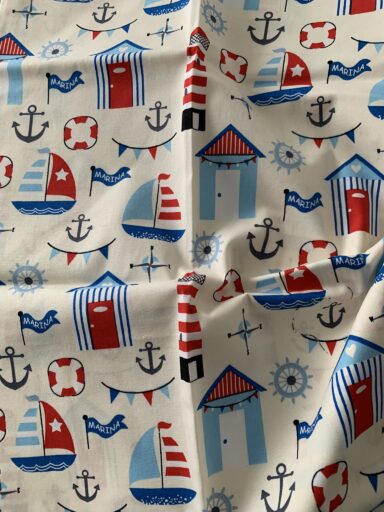 Tissu coton imprimé thème bord de mer – Image 3