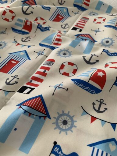 Tissu coton imprimé thème bord de mer – Image 4
