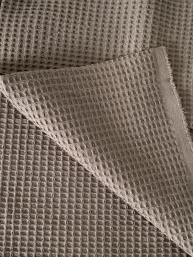 Tissu nid d'abeille gris – Image 3